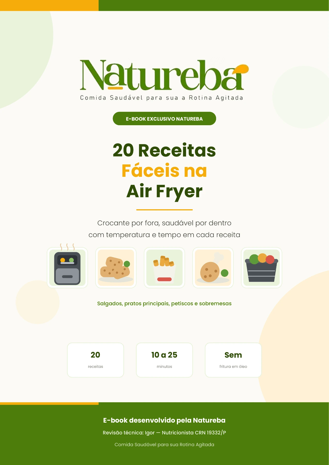 Capa do e-book 20 Receitas Fáceis na Air Fryer